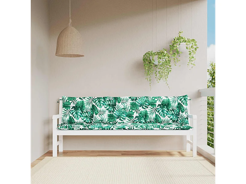 Coussins de banc de jardin lot de 2 motif de feuilles