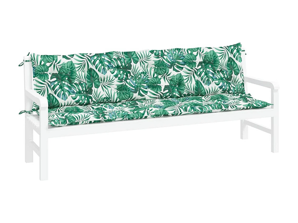 Coussins de banc de jardin lot de 2 motif de feuilles