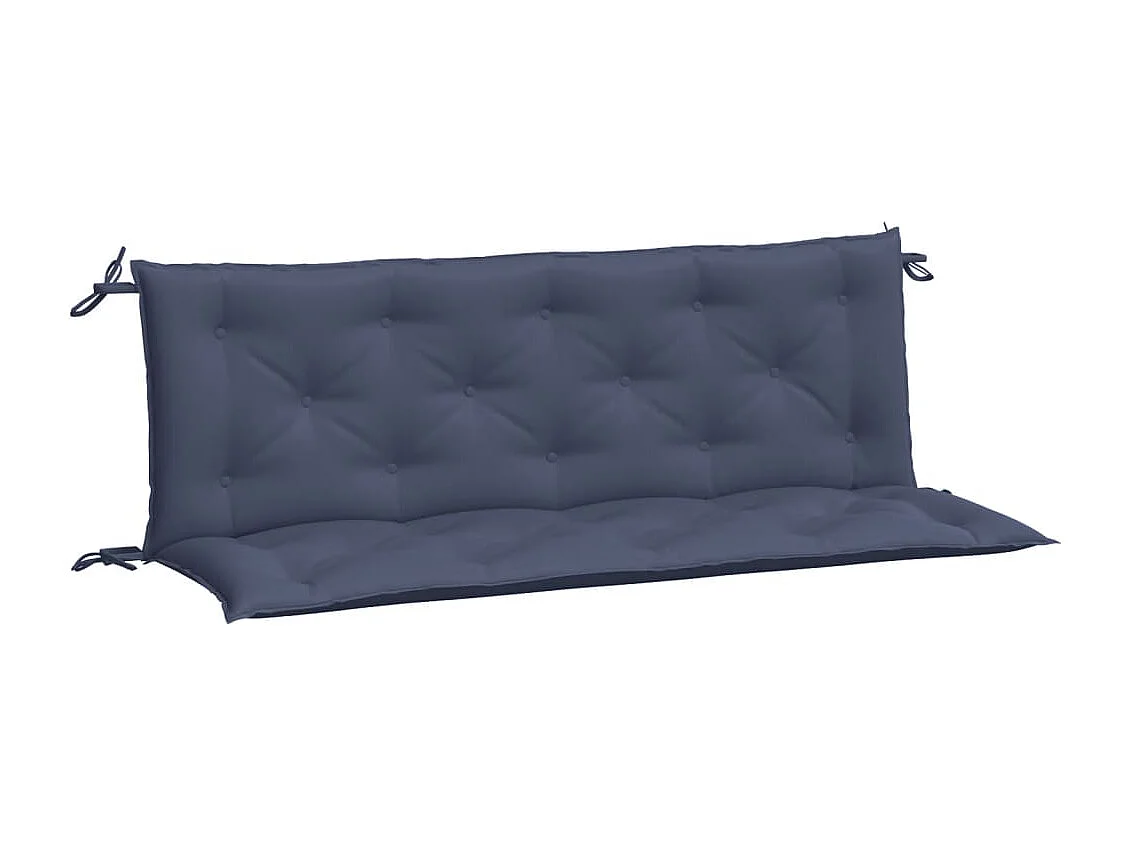 Coussins de banc de jardin lot de 2 bleu marine 150x50x7 cm