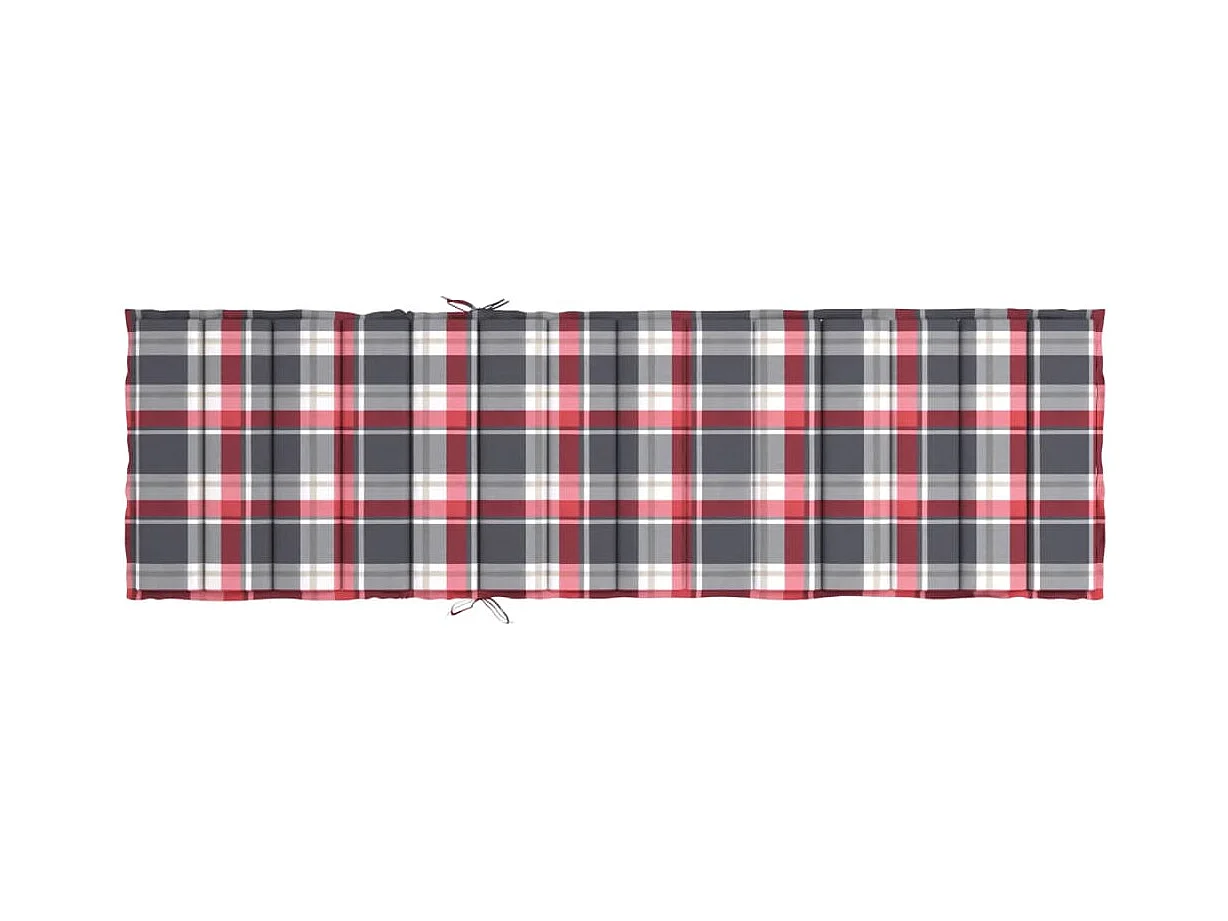 Sonnenliegen-Auflage Rot Karomuster 200x70x3 cm Oxford-Gewebe