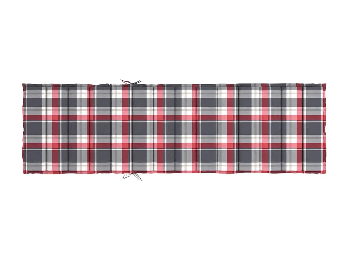 Sonnenliegen-Auflage Rot Karomuster 200x70x3 cm Oxford-Gewebe