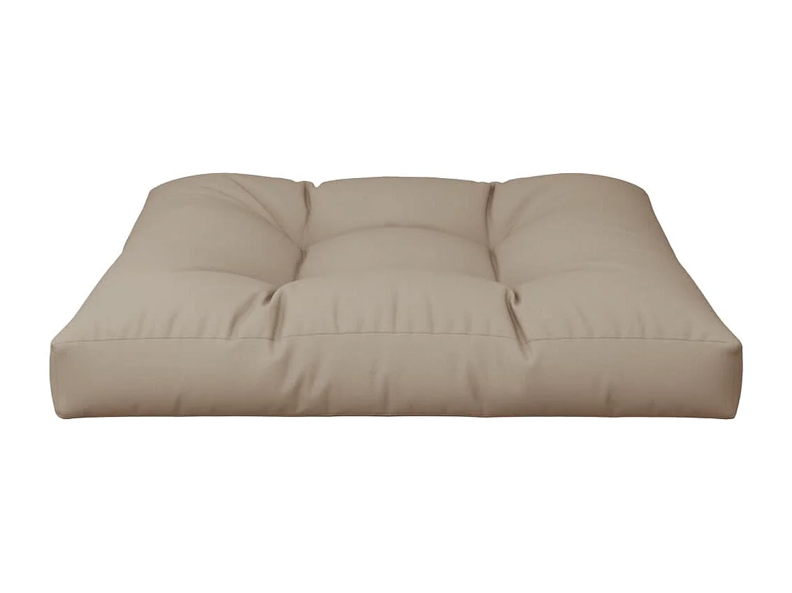 Coussin de palette taupe 70x70x12 cm tissu
