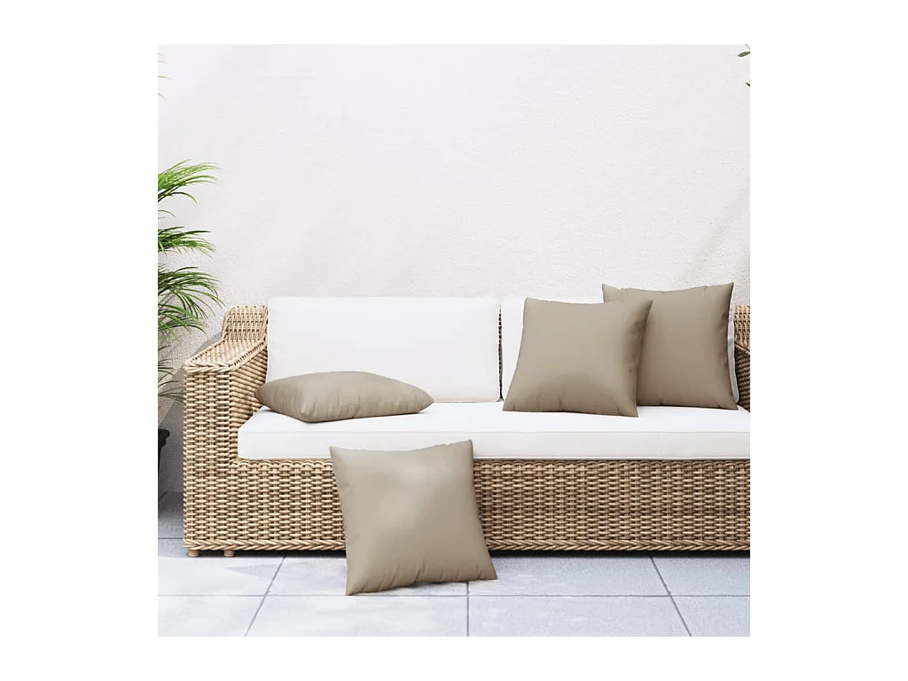 Cuscini per Divano 4 pz Tortora 40x40 cm in Tessuto