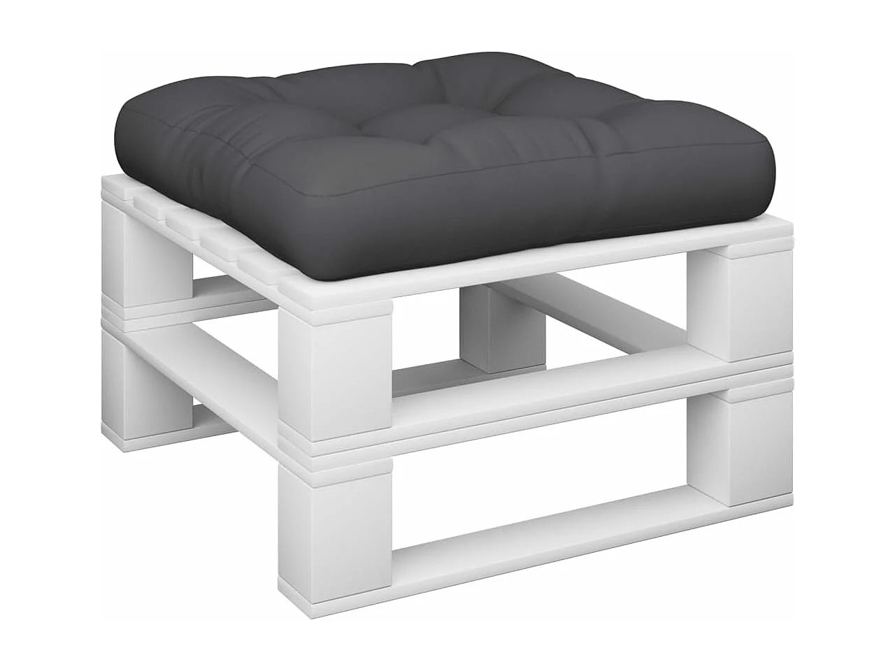 Palletkussen 58x58x10 cm stof zwart