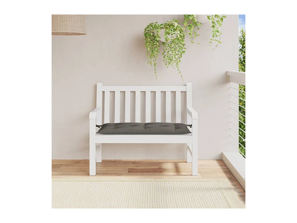 Cojín para banco de jardín tela gris oscuro melange 100x50x7 cm