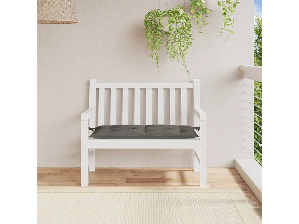 Cojín para banco de jardín tela gris oscuro melange 100x50x7 cm