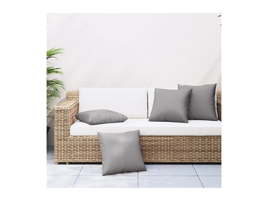 Bankkussens 4 st 40x40 cm stof grijs
