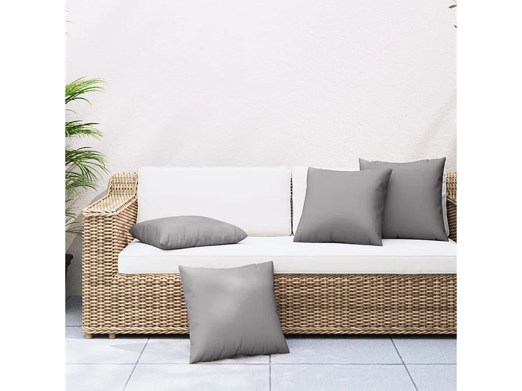 Coussins de canapé lot de 4 gris 40x40 cm tissu