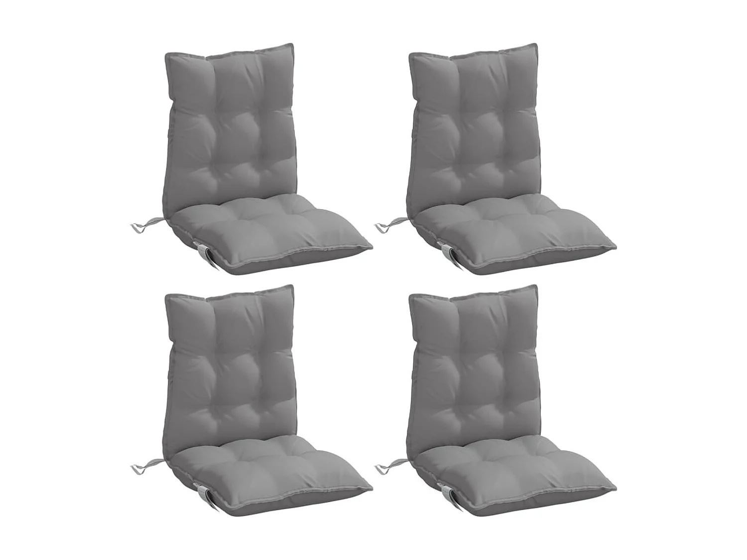 Coussins de chaise à dossier bas lot de 4 gris tissu oxford