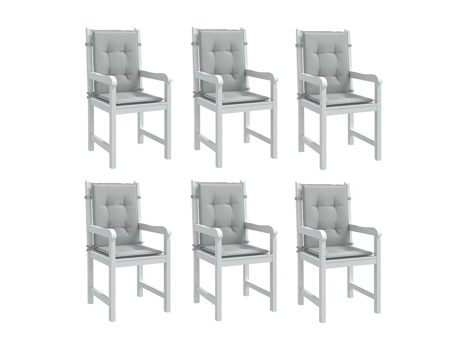 Cojines para silla respaldo bajo 6 ud tela gris claro melange