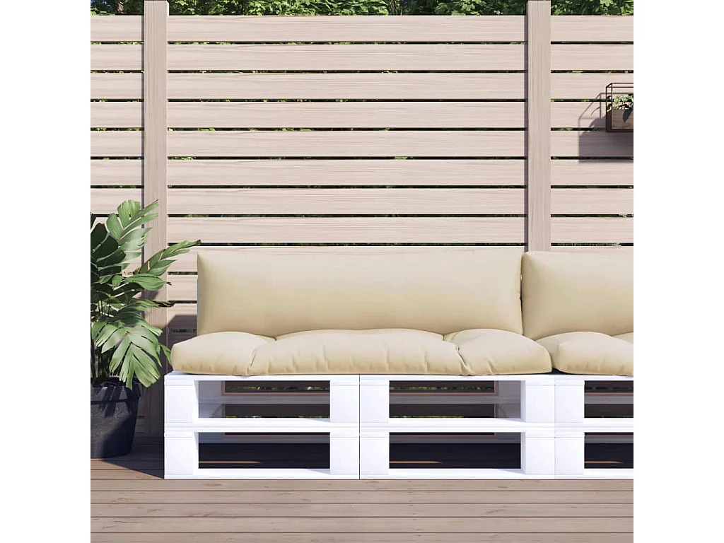 Coussins de palette lot de 2 beige tissu