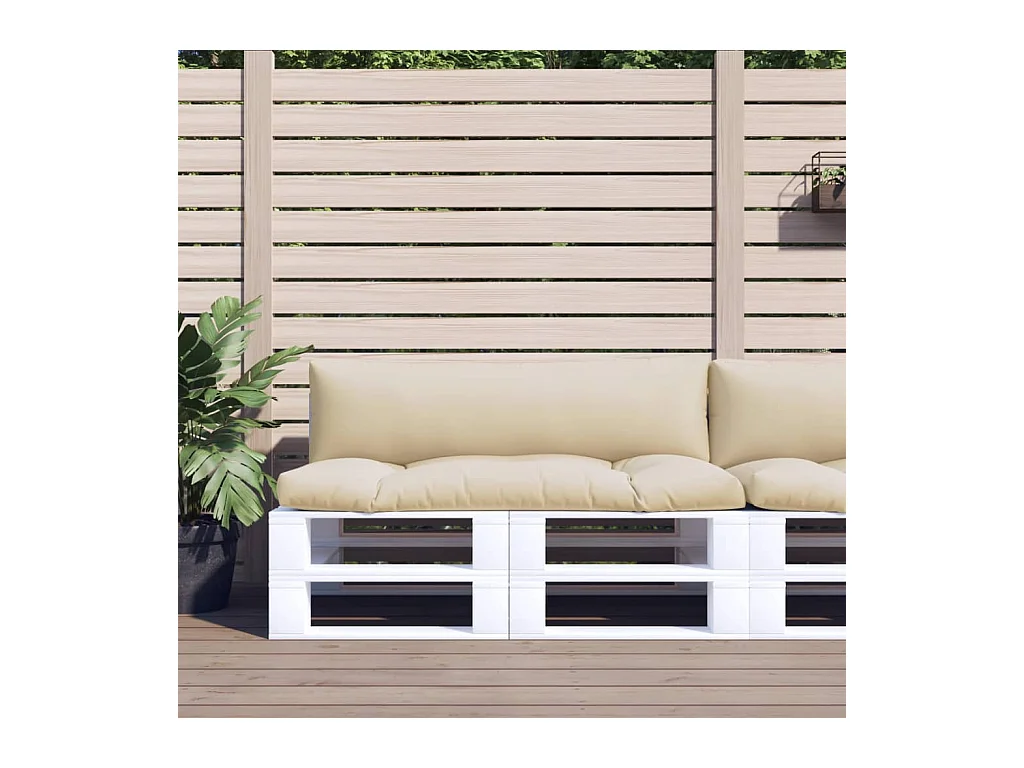 Coussins de palette lot de 2 beige tissu
