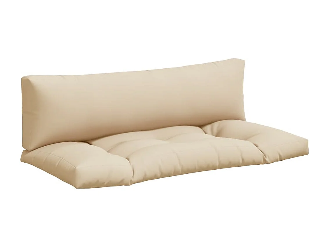 Coussins de palette lot de 2 beige tissu