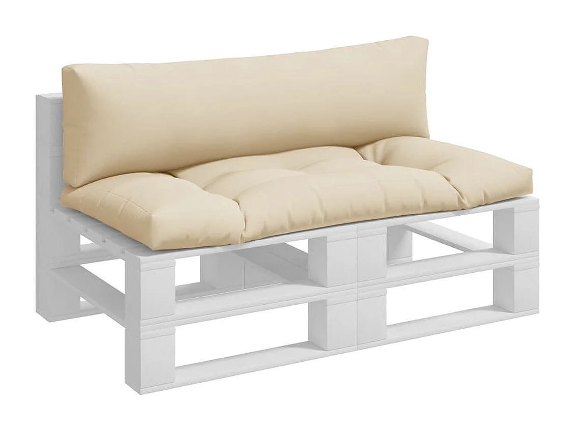 Coussins de palette lot de 2 beige tissu