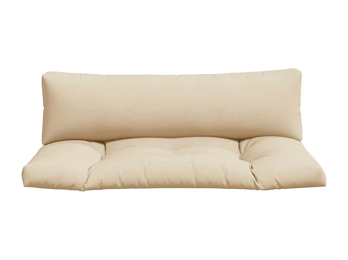 Coussins de palette lot de 2 beige tissu