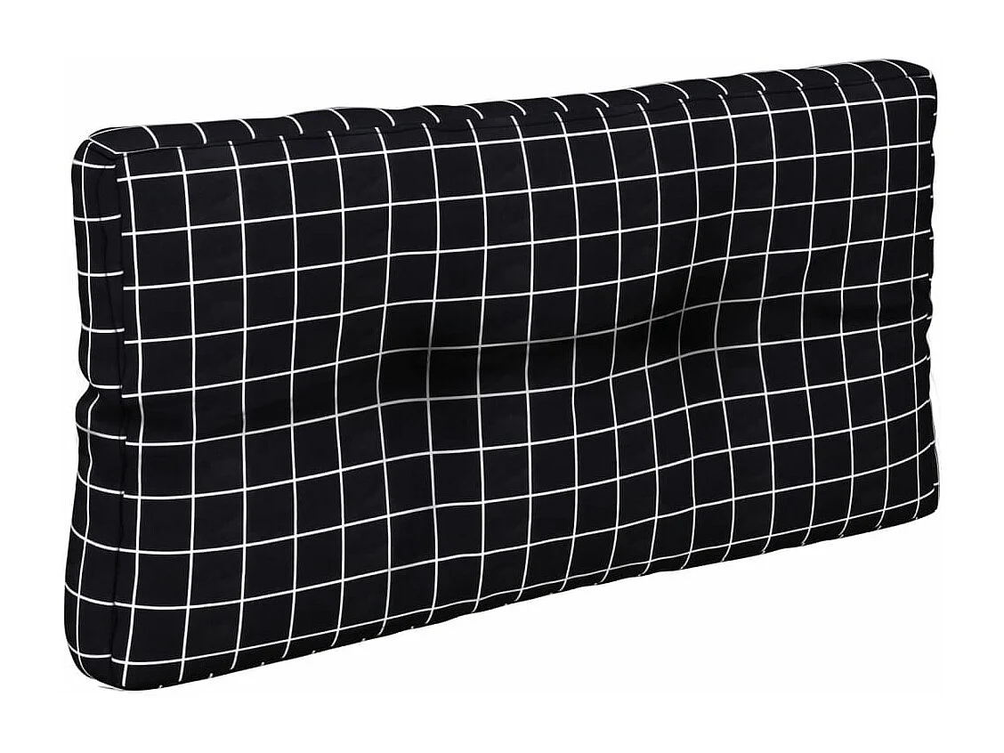 Coussins de palette lot de 2 motif à carreaux noir tissu