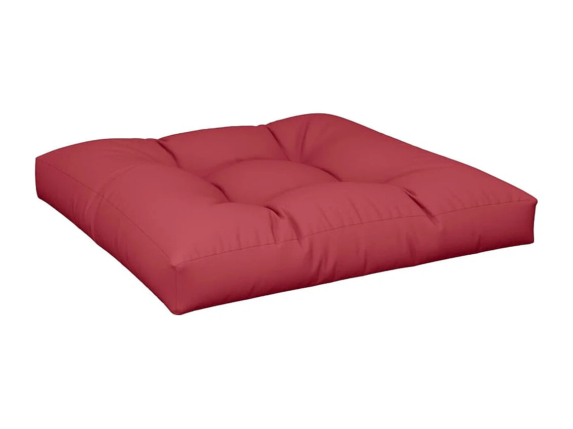 Coussin de palette rouge bordeaux 70x70x12 cm tissu
