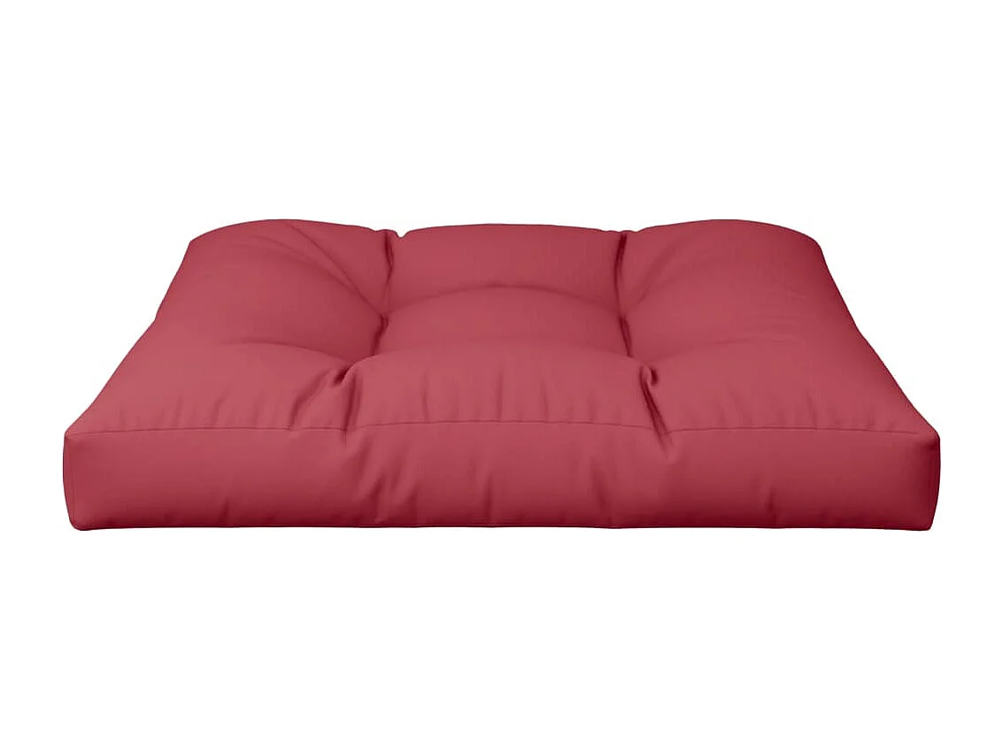 Coussin de palette rouge bordeaux 70x70x12 cm tissu