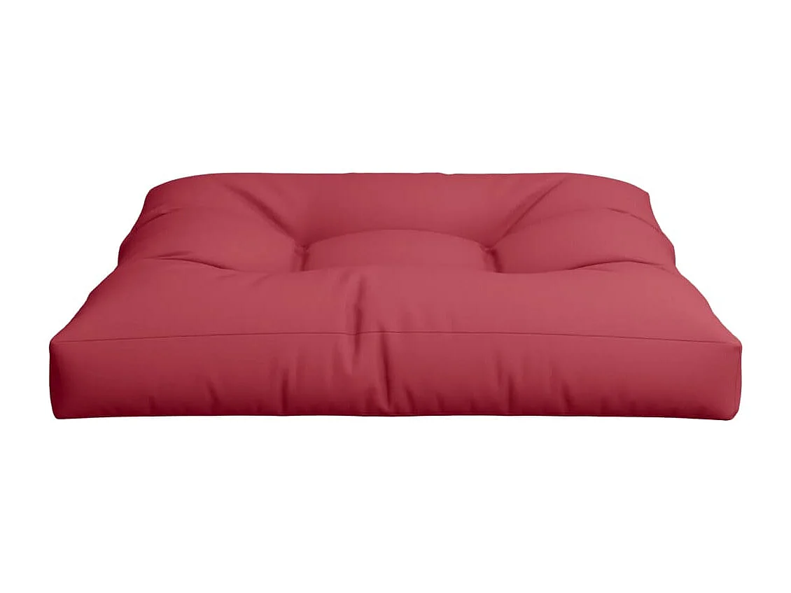 Coussin de palette rouge bordeaux 70x70x12 cm tissu