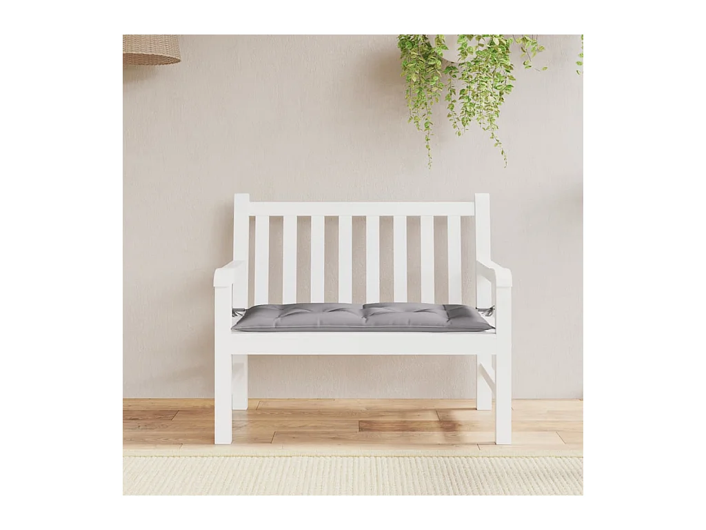 Coussin de banc de jardin gris 100x50x7 cm tissu oxford