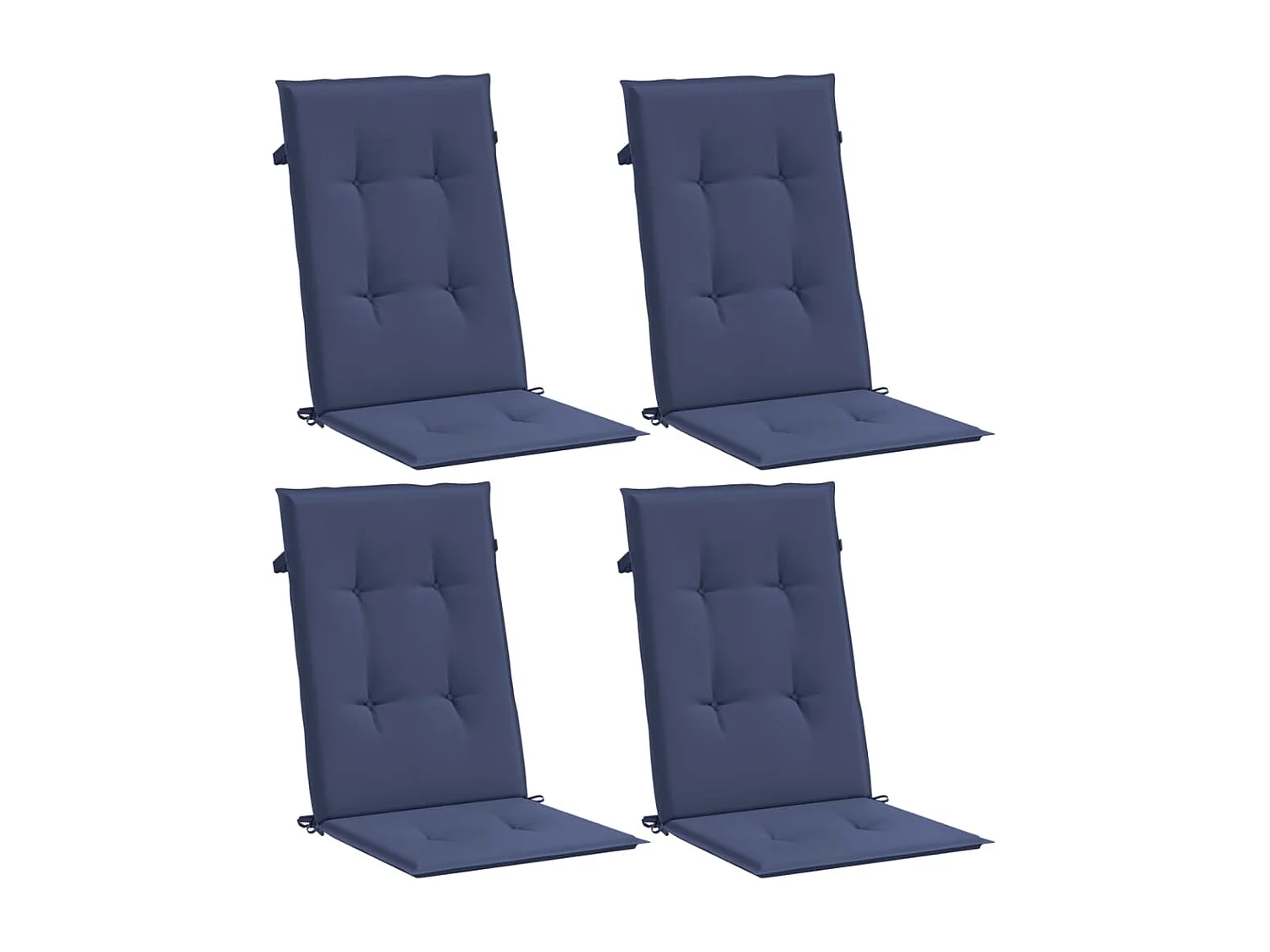 Almofadões cadeira encosto alto 4pcs tecido azul-marinho