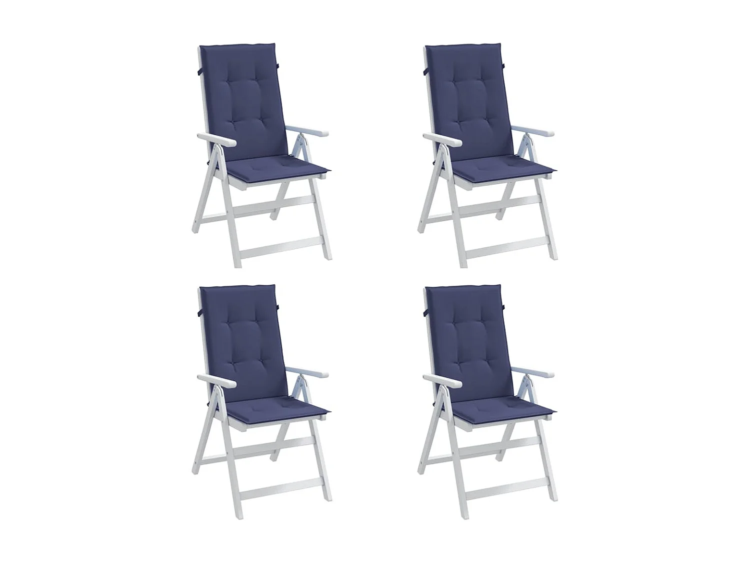 Almofadões cadeira encosto alto 4pcs tecido azul-marinho