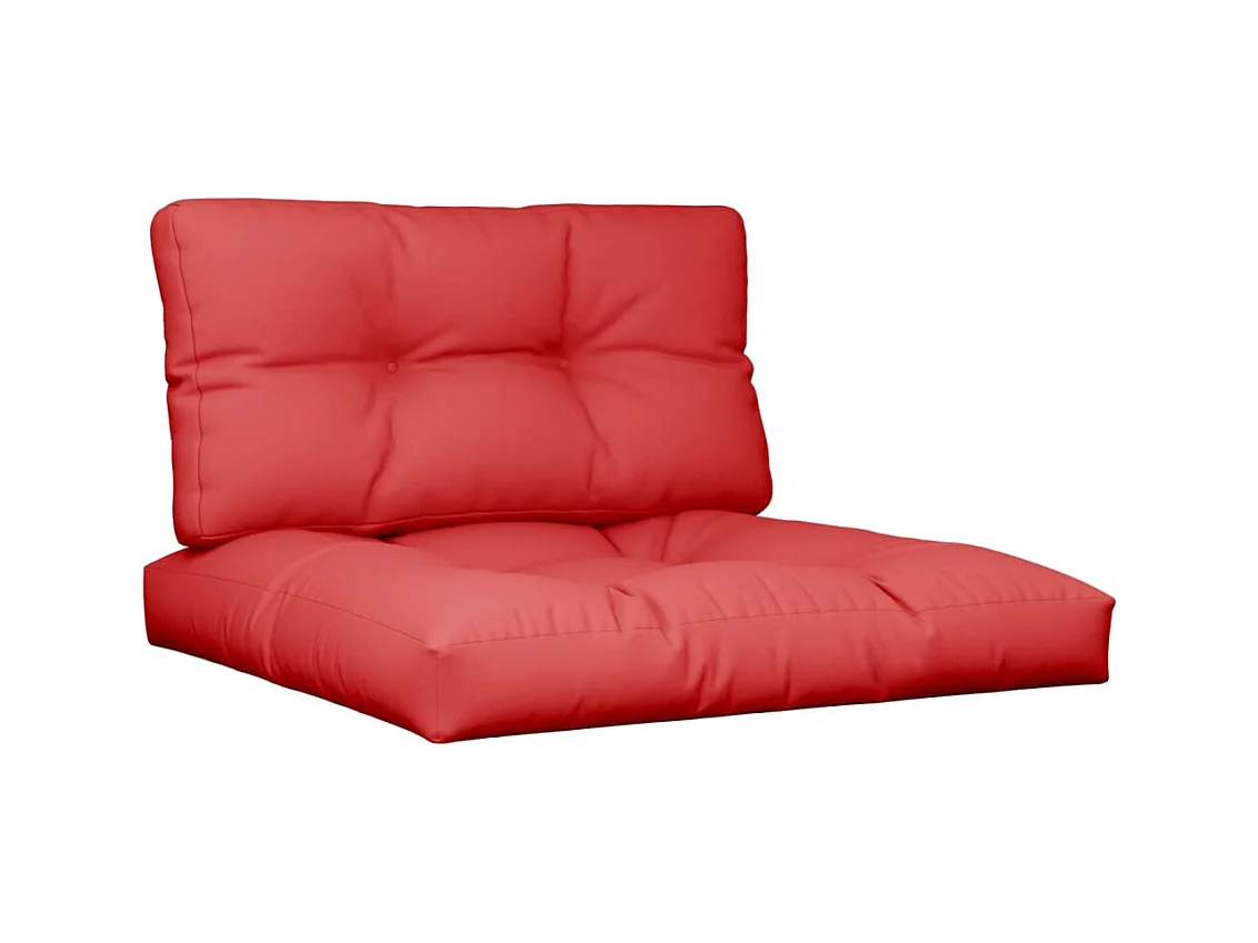 Coussins de palette lot de 2 rouge tissu