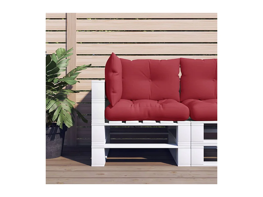 Coussins de palette lot de 3 rouge bordeaux tissu