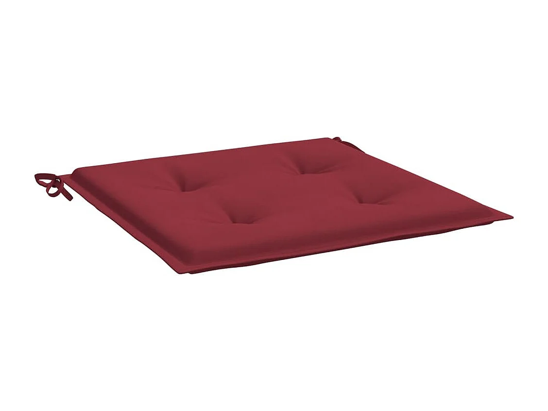 Coussins de chaise de jardin lot de 4 rouge bordeaux 40x40x3 cm