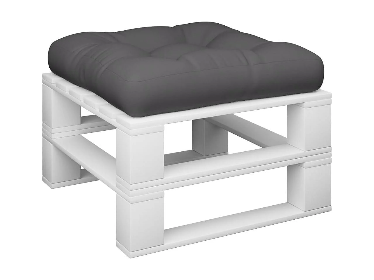 Cuscino per Pallet Antracite 60x61,5x10 cm in Tessuto