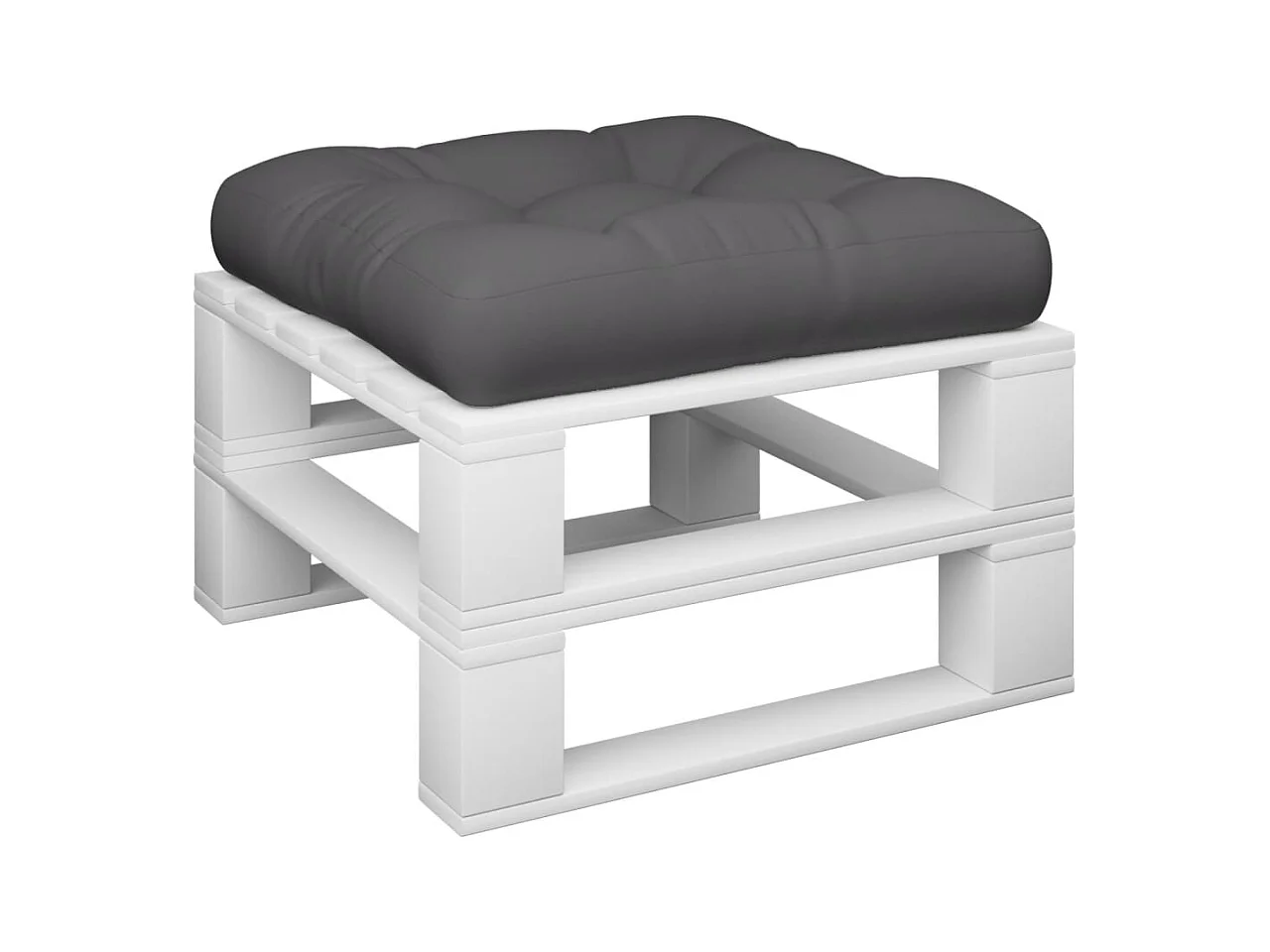 Coussin de palette anthracite 60x61,5x10 cm tissu