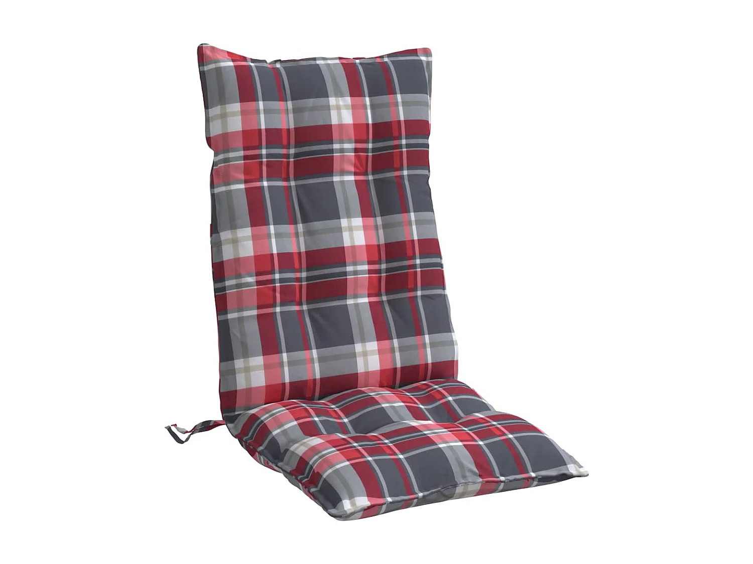 Coussins de chaise à dossier haut lot de 2 motif carreaux rouge