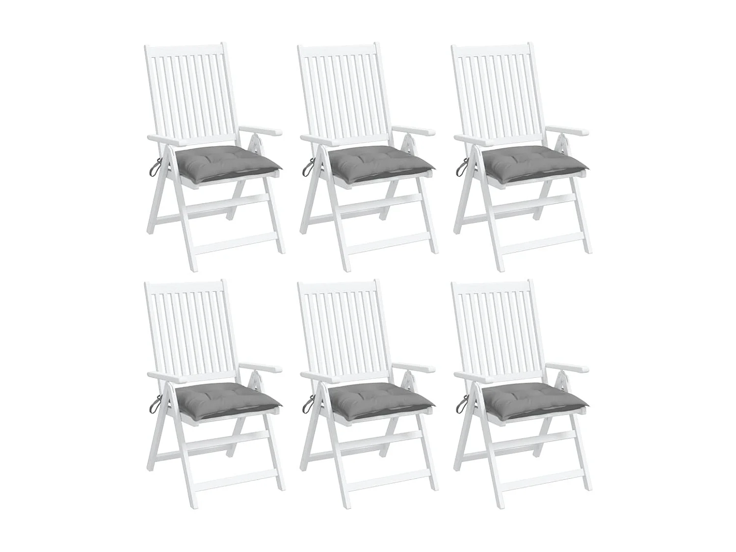 Cojines de silla de jardín 6 uds tela Oxford gris 50x50x7 cm