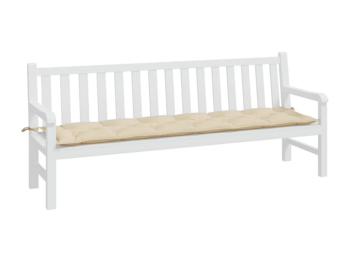Cuscino per Panca Beige 200x50x7 cm in Tessuto Oxford