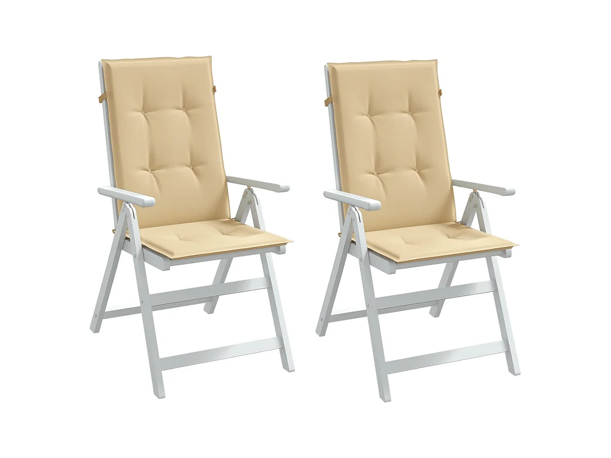 Hochlehner-Auflagen 2 Stk. Melange Beige 120x50x4 cm Stoff