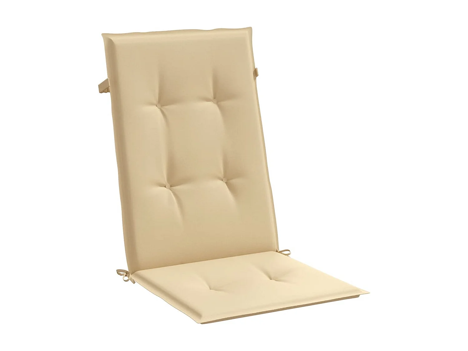 Cojines silla respaldo alto 2 uds tela beige melange 120x50x4cm
