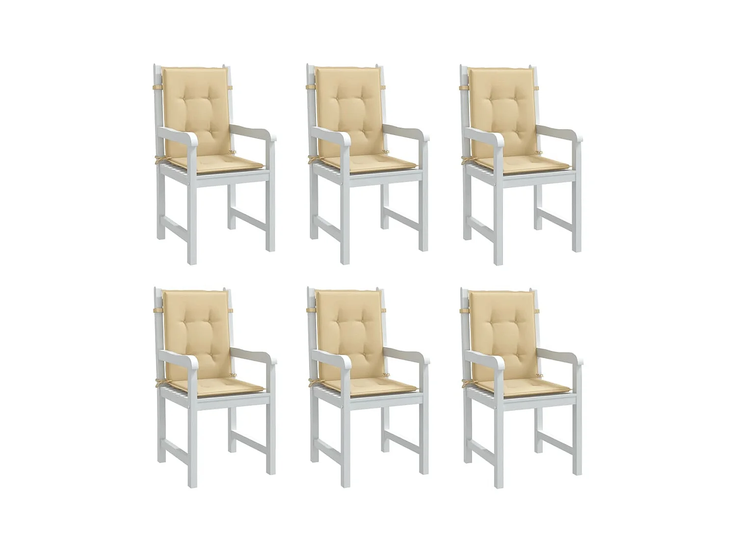 Niedriglehner-Auflagen 6 Stk. Melange Beige 100x50x4 cm Stoff