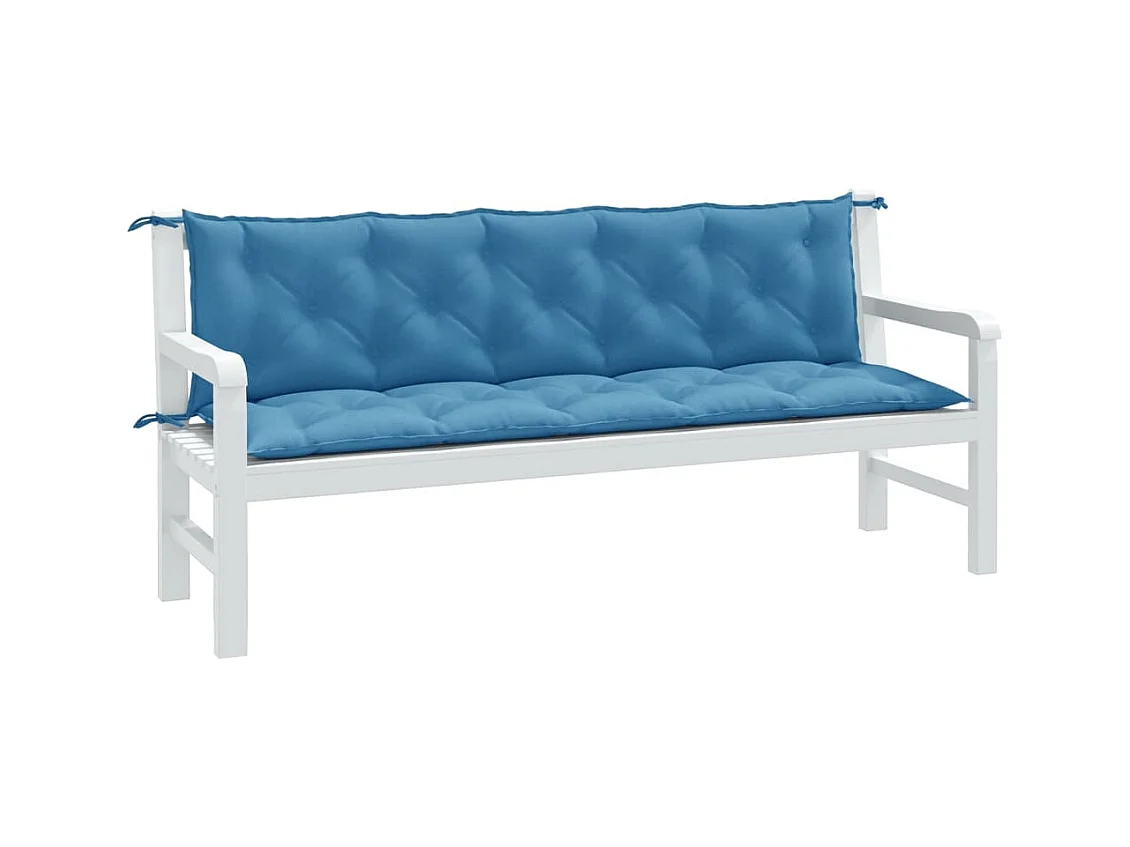 Gartenbank-Auflagen 2 Stk. Melange Blau 180x50x7 cm Stoff