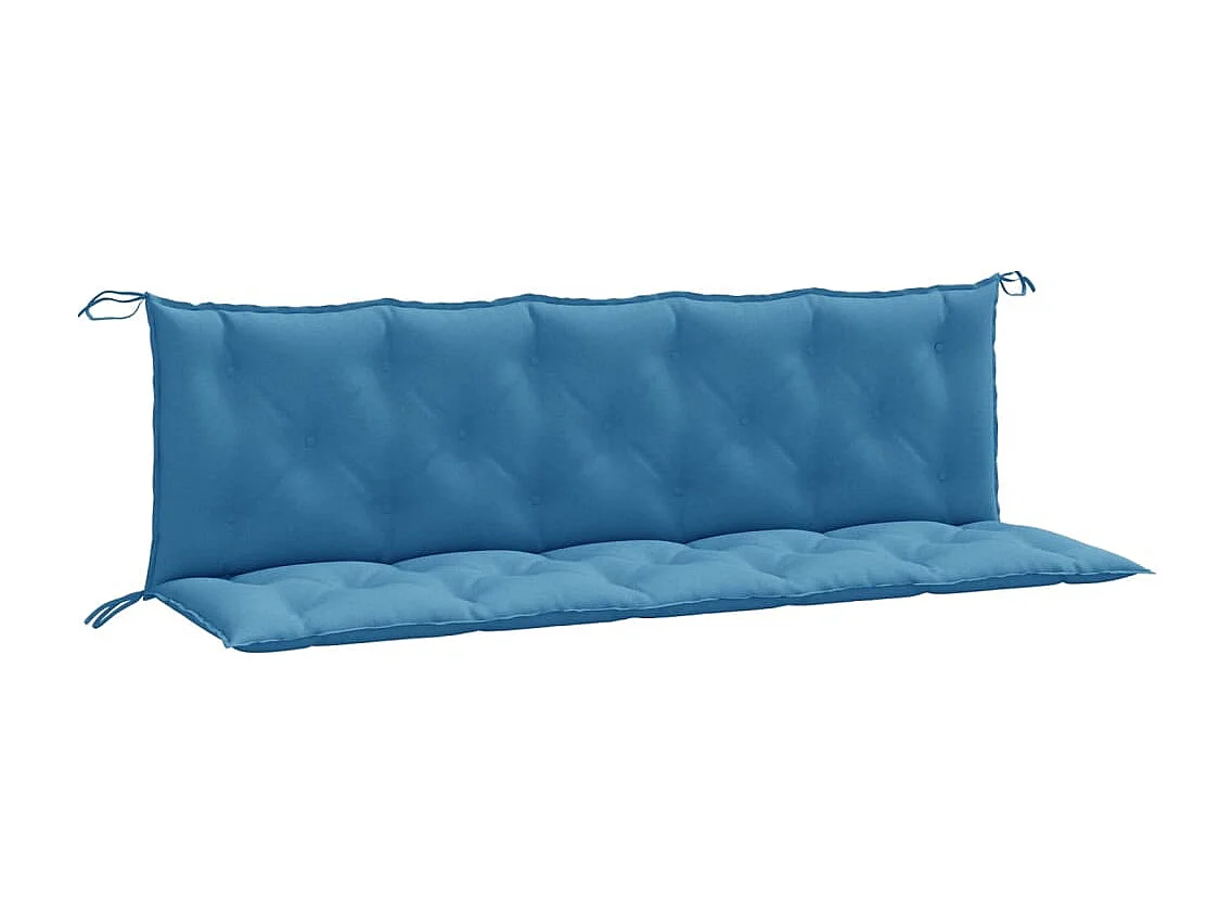 Coussins de banc de jardin lot de 2 bleu mélangé tissu