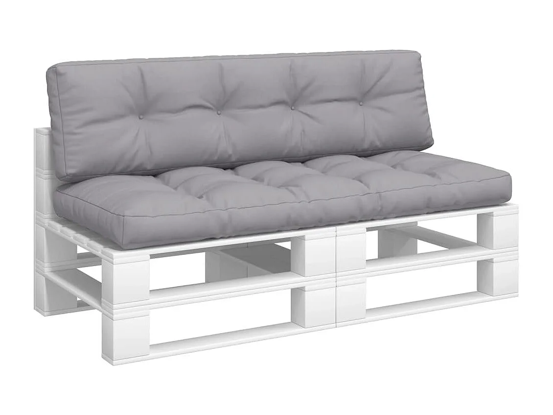 Coussins de palette lot de 2 gris tissu