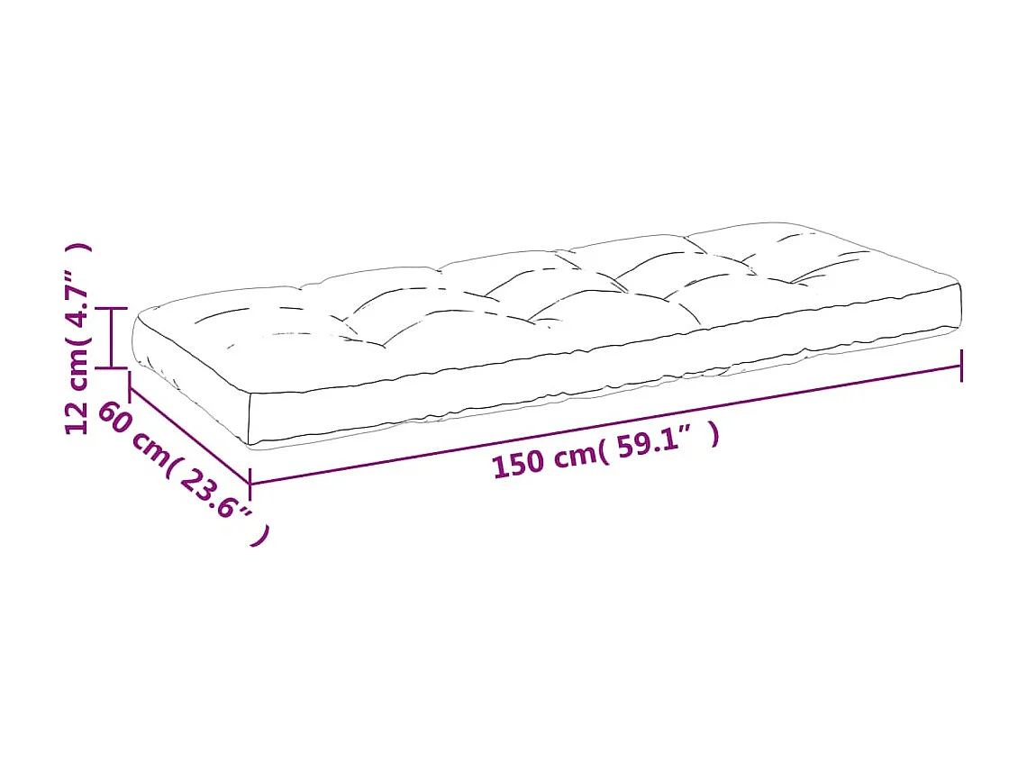 Coussins de palette lot de 2 gris tissu