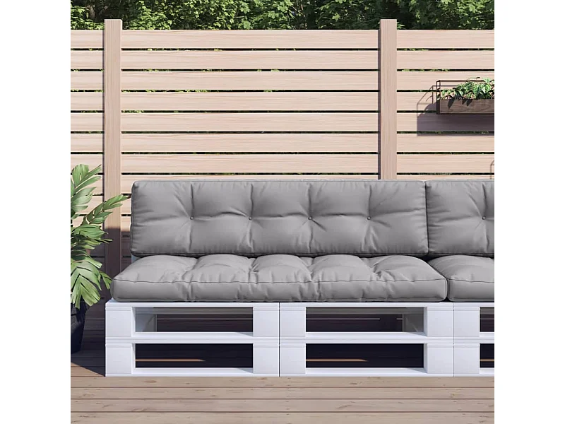 Coussins de palette lot de 2 gris tissu