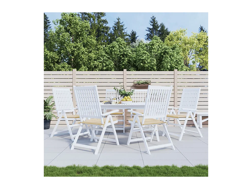 Cuscini per Sedia 6 pz Beige 50x50x3 cm in Tessuto Oxford