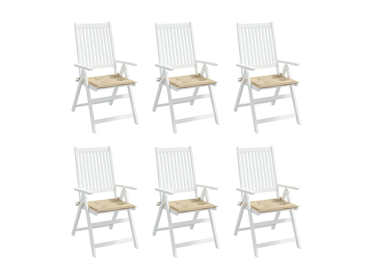 Gartenstuhl-Kissen 6 Stk. Beige 50x50x3 cm Oxford-Gewebe