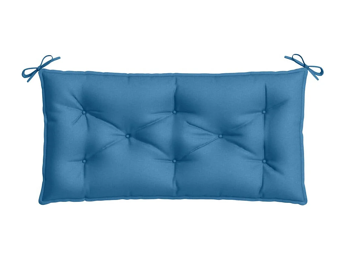 Coussin de banc de jardin bleu mélangé 100x50x7 cm tissu