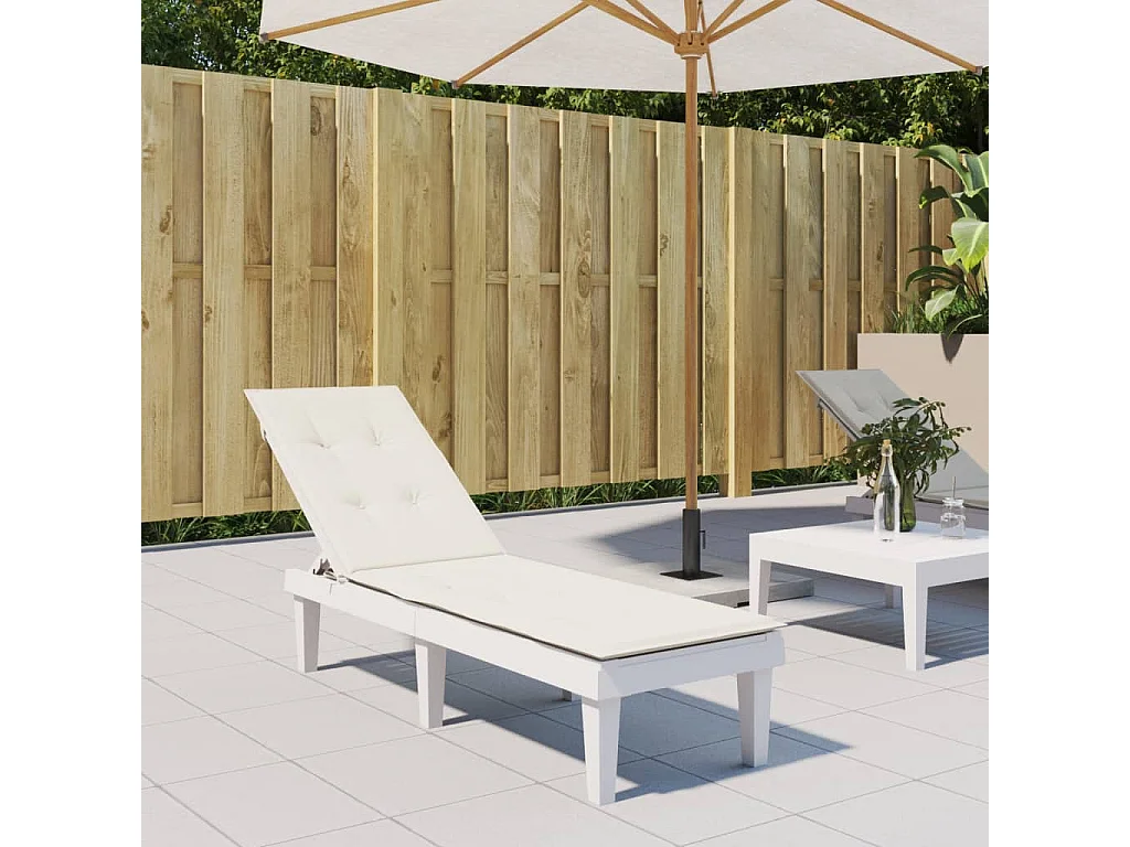 Coussin de chaise longue crème mélangé (75+105)x50x3 cm