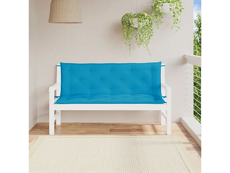 Cuscini per Panca 2 pz Azzurri 150x50x7 cm in Tessuto Oxford