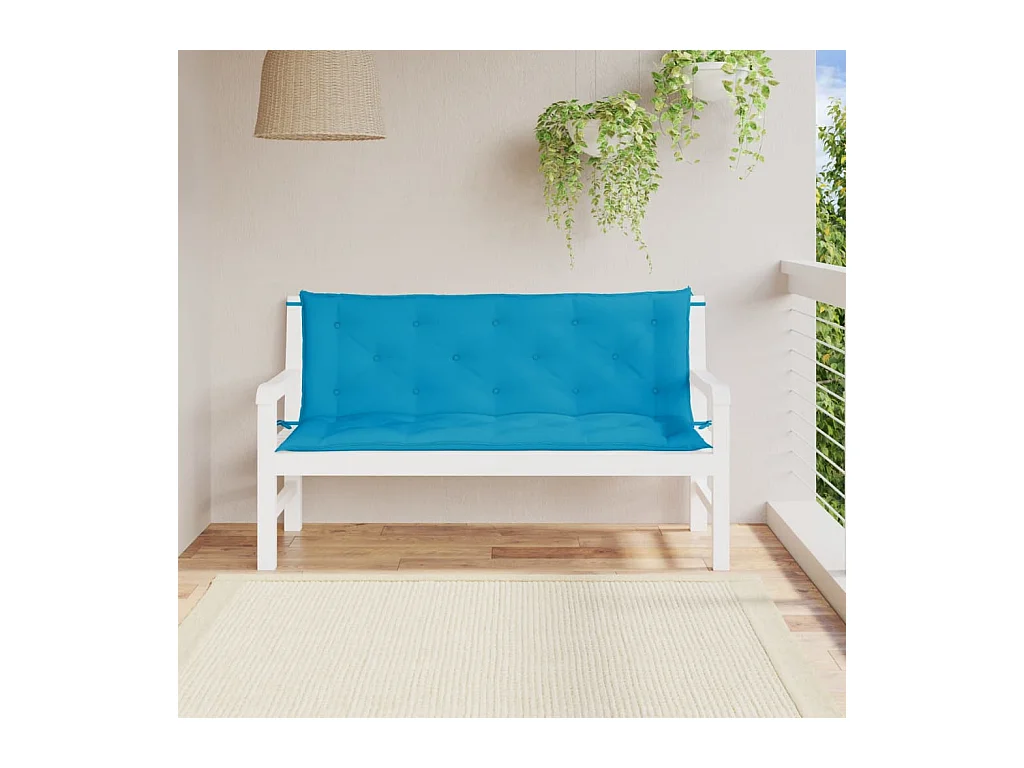Coussins de banc de jardin lot de 2 bleu clair tissu Oxford