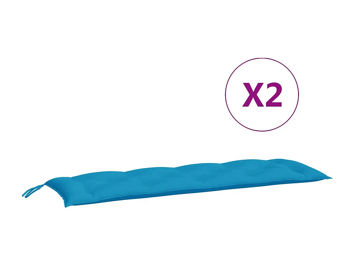 Coussins de banc de jardin lot de 2 bleu clair tissu Oxford