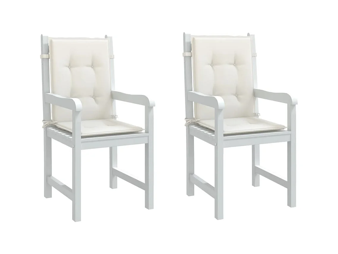 Niedriglehner-Auflagen 2 Stk. Melange Creme 100x50x4 cm Stoff